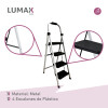 Escalera Tijera 4 Escalones De metal/plastico Negro/Blanco