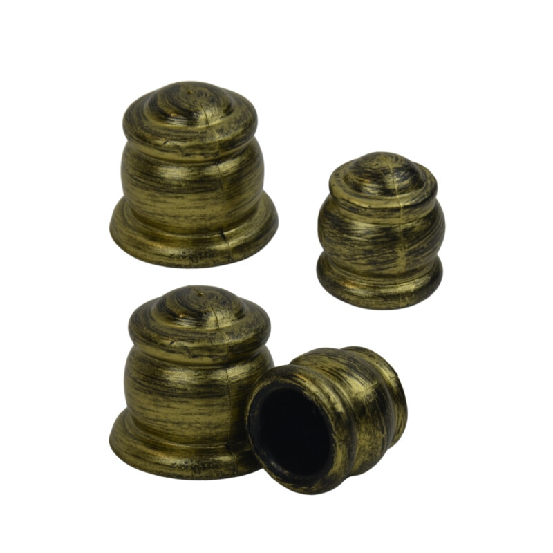 Barrote cortina doble de metal 1,5 m + 2 Soportes ORO VIEJO