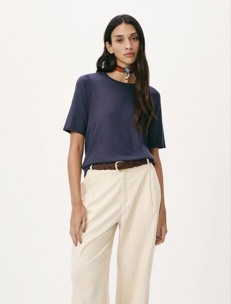 BLUSA MANGA CORTA AZUL