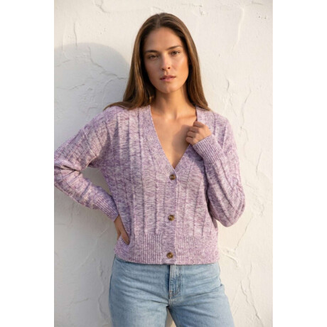 Cardigan Texturado Rosa Viejo