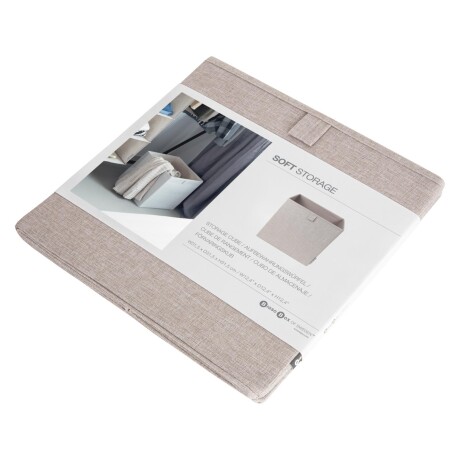 CAJA ORG PLEGABLE POLIESTER NATURAL-BEIGE CUBE