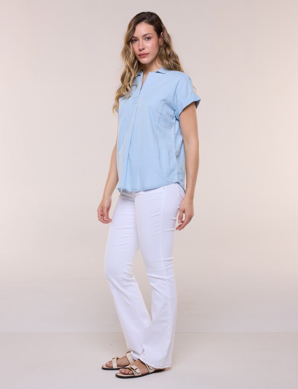 Blusa Algodon Denim JEAN CLARO