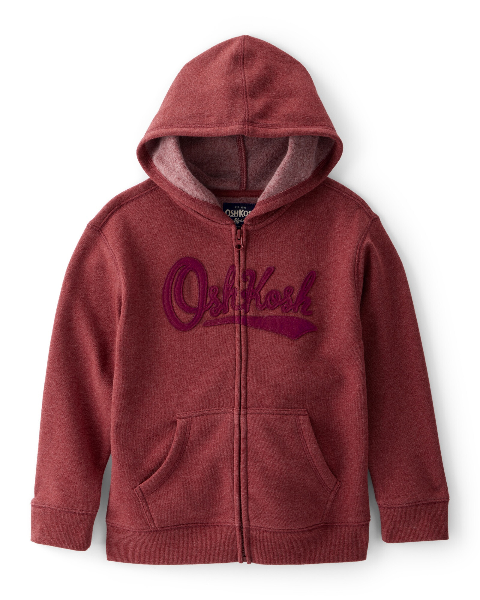 Campera de algodón con felpa, roja Sin color