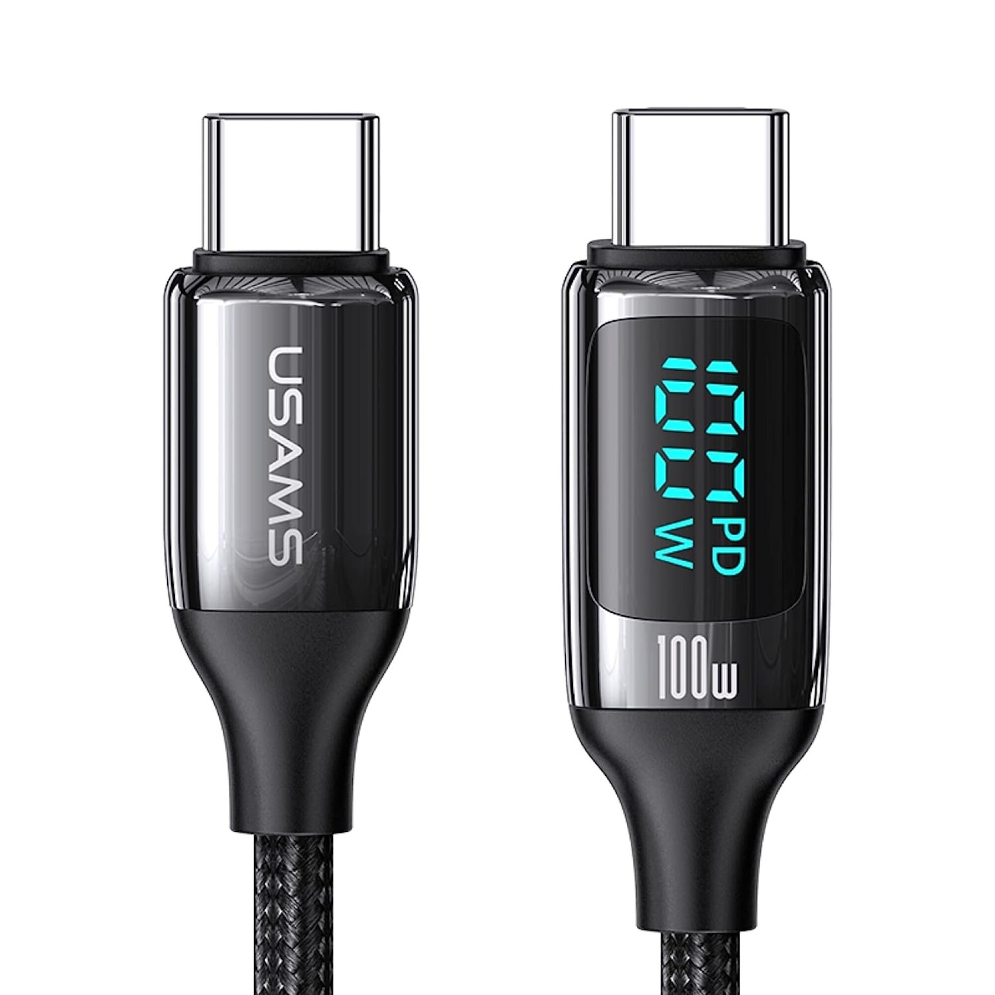 Cable Datos USB-C A Tipo C 100W 3M Pantalla LCD Carga Rapida — Atrix