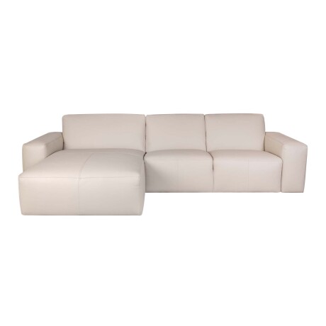 SOFA CON CHAISE MÁS DE 4 CUERPOS CUERO-Y-MADERA NATURAL-BEIGE LOFT ARENA