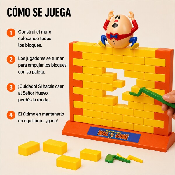 Juego de Habilidad Rompe Muro con 44 Bloques Amarillo 1