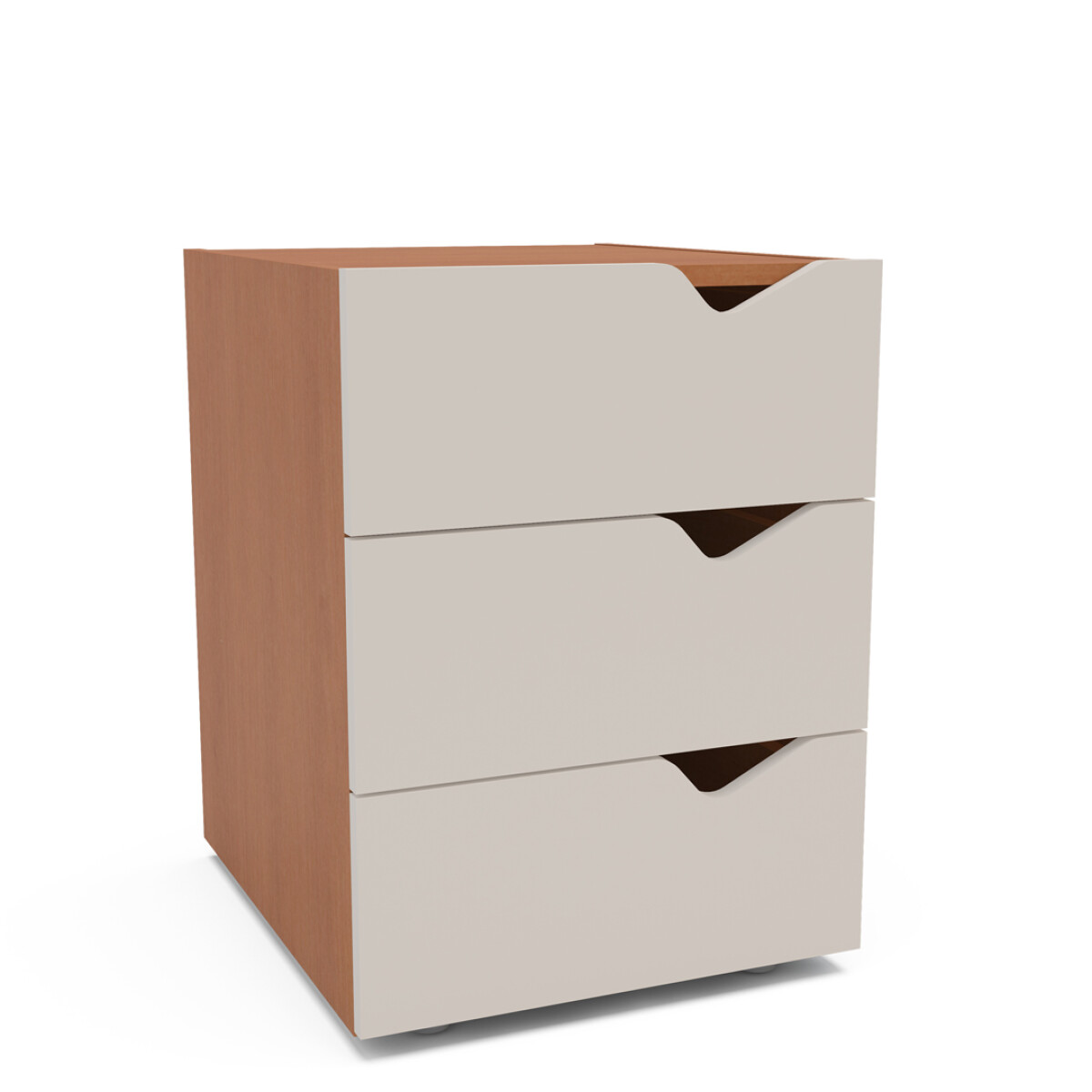 MESA DE LUZ PORTO 3 CAJONES FREIJÓ CON CREMA - MARRON 