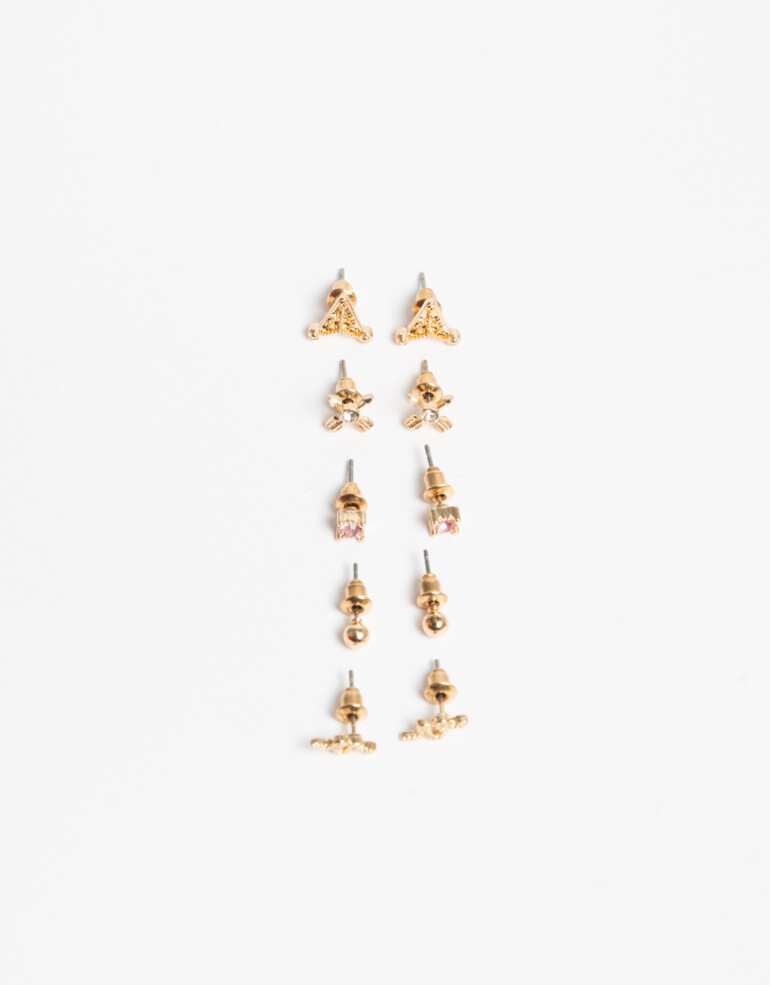 Aros Sets Metal Set De Aros Pasantes Metal Dorado - Dorado