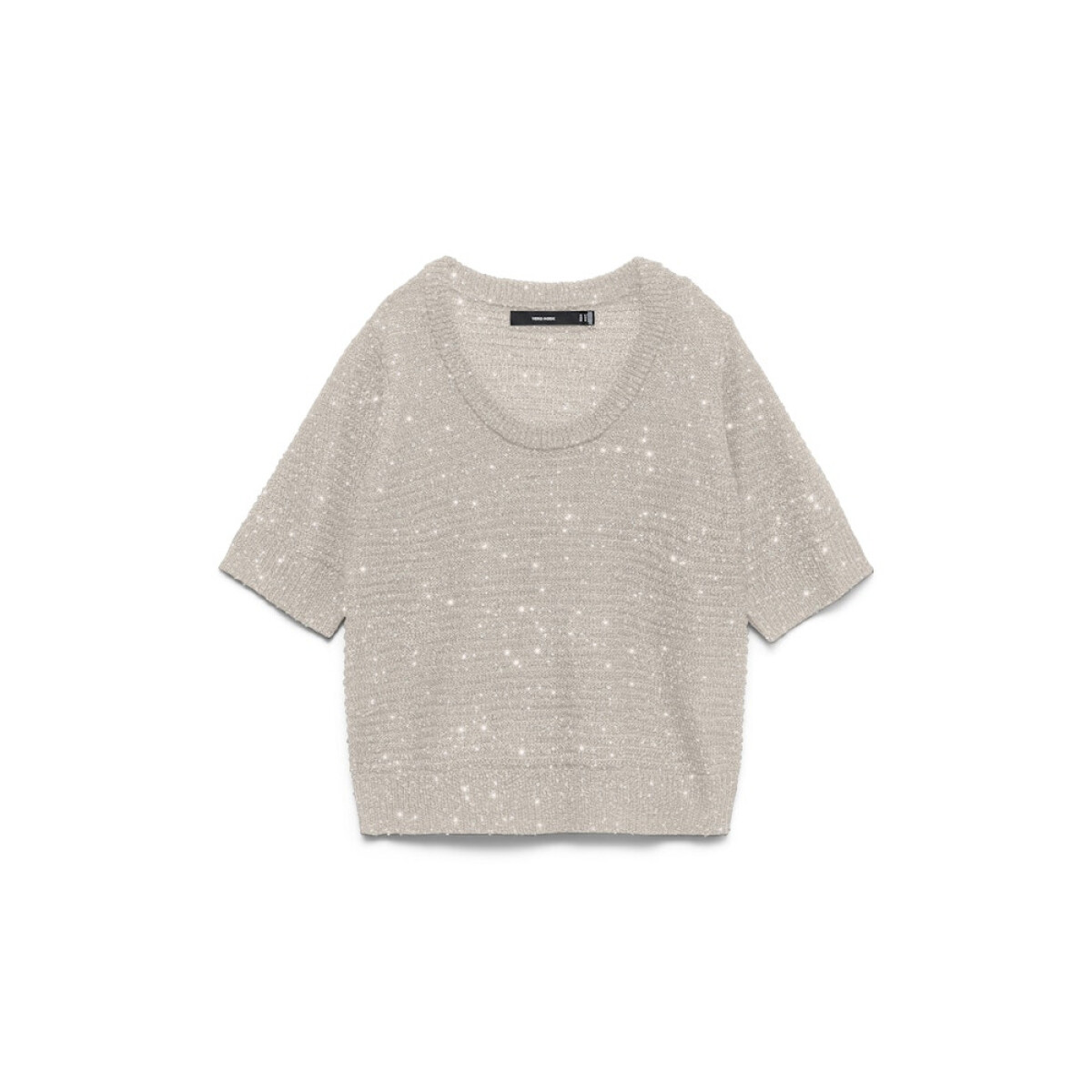 VMLEILANI STITCH 2/4 U-NECK PULLOVER - Pumice Stone 