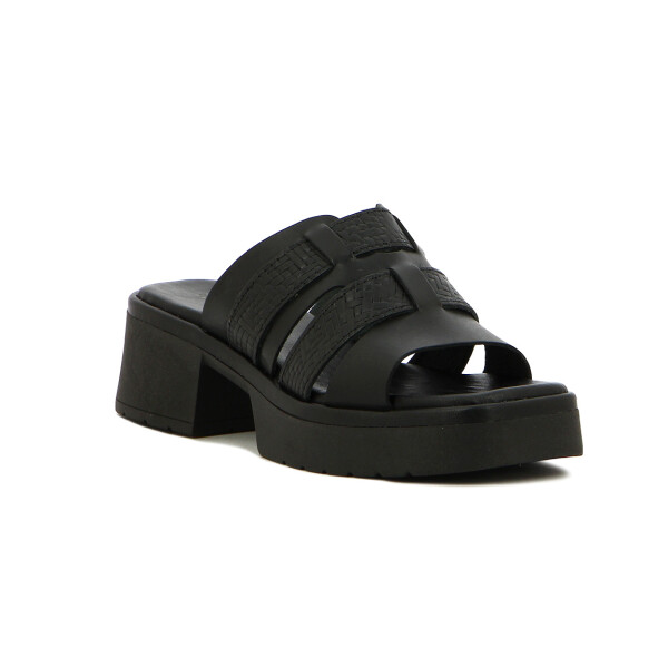 Country Sandalia Mujer Tres Tiras Anchas Negro