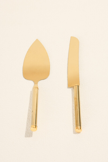 Accesorios Set Cuchillo Torta Dorado Color Unico