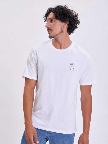 Remera bordado Coffee Blanco