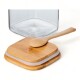 Recipiente Hermetico Vidrio Tapa Bamboo Cuchara 1000 Ml Sin Color