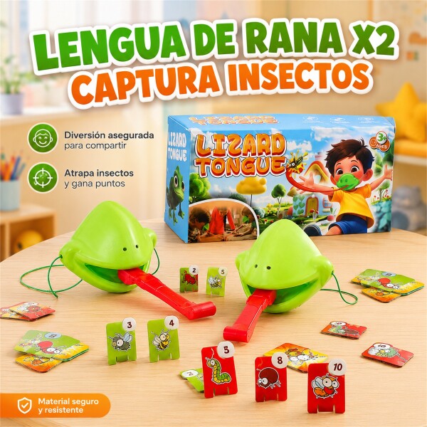 Juego Lengua de Rana X2 Captura Insectos con Cartas Verde