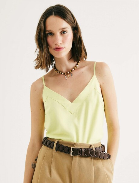 MUSCULOSA FEMENINA CON LINO VERDE