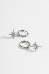 Aros acero estrella strass plateado