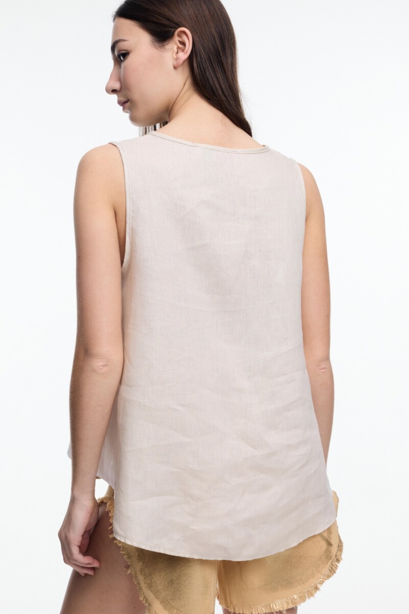 TOP ESCOTE V Beige