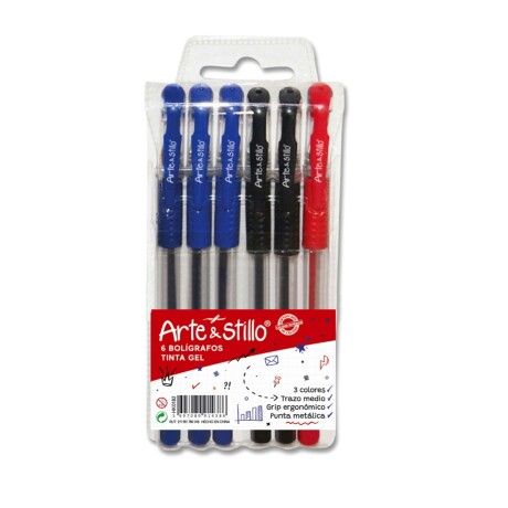 Set 6 Lapiceras Bolígrafos Arte Stillo Tinta Gel HK0182 001