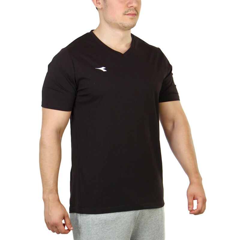 Diadora Hombre Sport T-Shirt V Neck - BLACK Negro