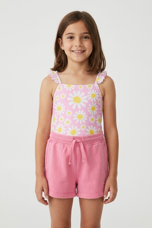 Short de algodon lavado FUCSIA