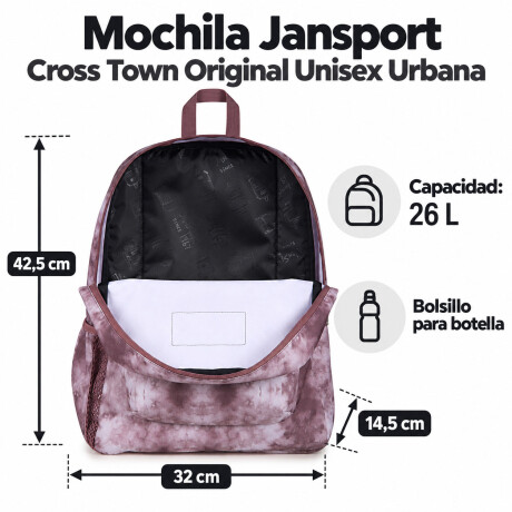 Mochila Escolar Jansport Cross Town Original Unisex Urbana Mahogany Haze White