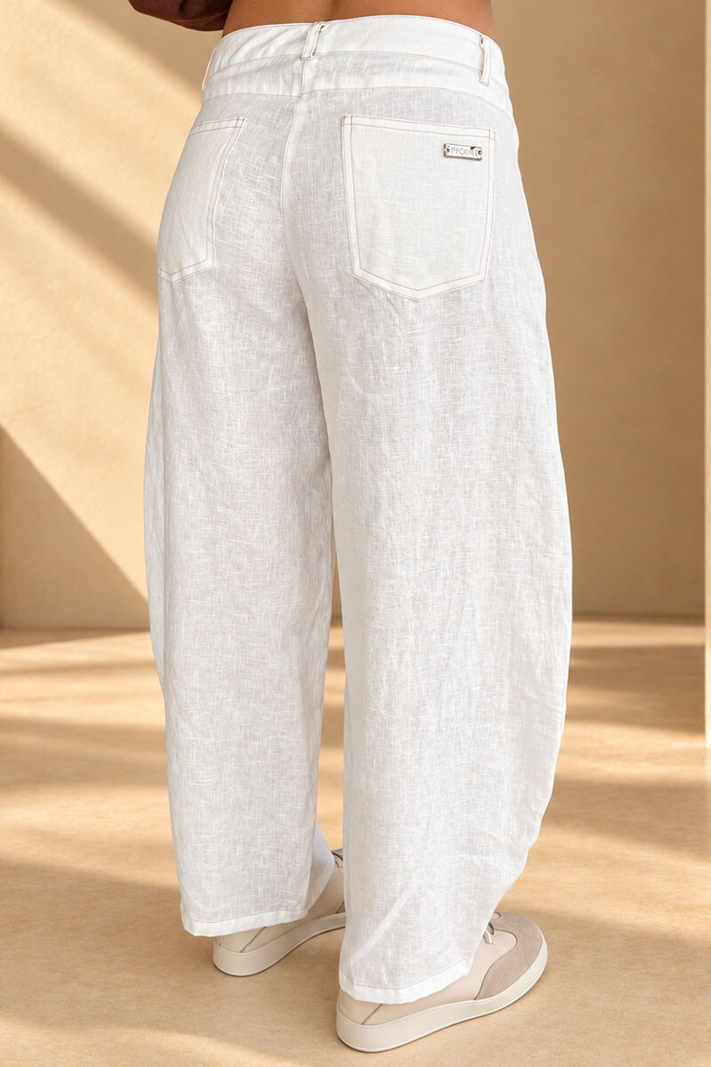 Pantalon barrel Blanca