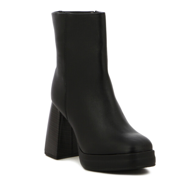 Bota Mujer Beira Rio Taco Medio Con Plataforma Negro