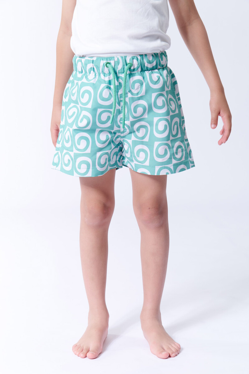 Short de baño estampa tribal Tribal Verde