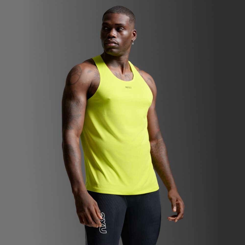 Bividi Running Light Speed Tech Singlet Hombre Volt/black Reflective