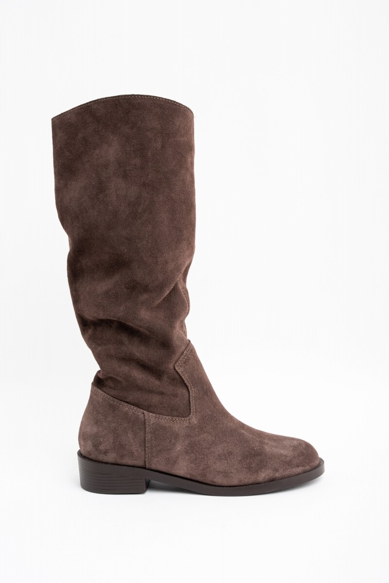 Bota Gamuza Caña Alta Chocolate