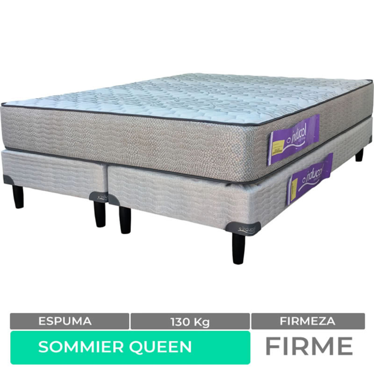 Sommier QUEEN Inducol Línea Dorada Premium Ortopédico Espuma 160 x 200 x 26 cm -130Kg 