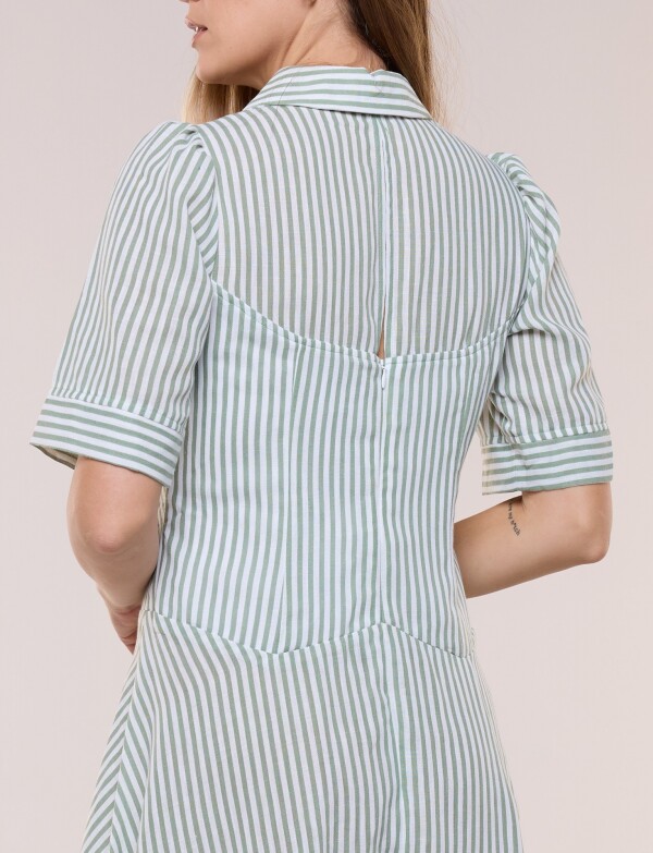 Vestido Camisero Midi Lineas VERDE/MULTI