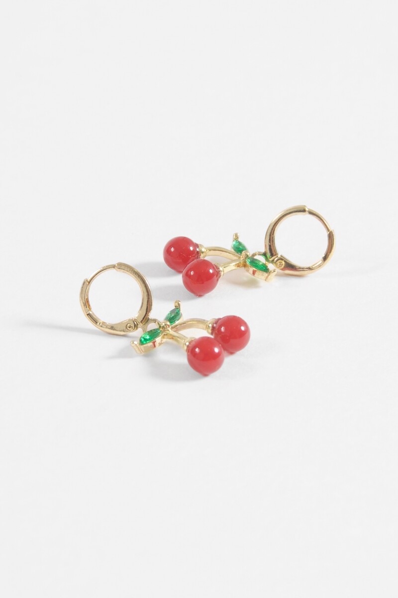 Caravanas aros cherry dorado