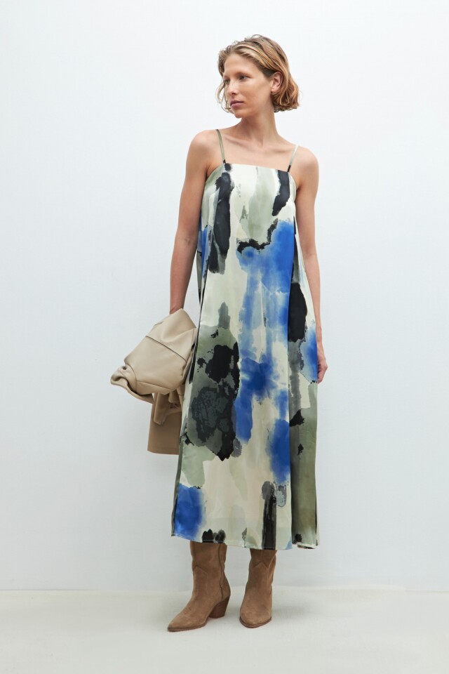 Maxi vestido estampado multicolor