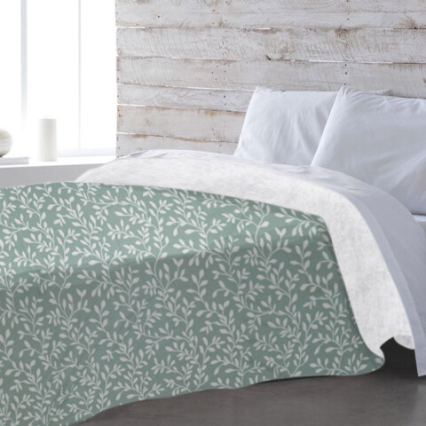 Frazada Polar 2 Plazas Home Class 200 x 240 cm Hojas Menta