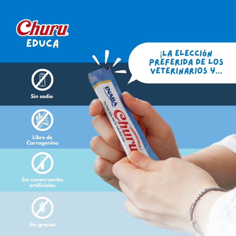 CHURU SNACK HUMEDO ATUN CON VIEIRA PACK X 4 TUBOS
