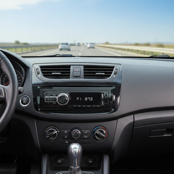 Radio Para Auto Coche Bluetooth FM Control Remoto USB x2 Led Color Negro