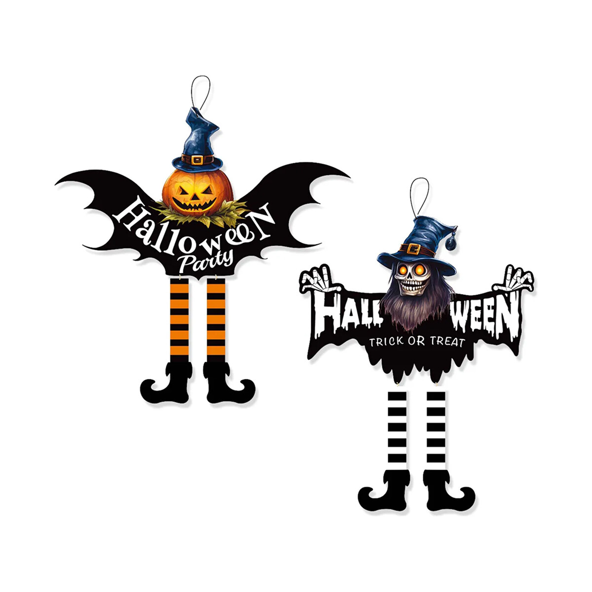 Adorno colgante bruja Halloween con piernas móviles - Negro 