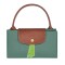 Longchamp -Cartera Longchamp plegable de nylon con cierre y asa corta, Le pliage S Verde