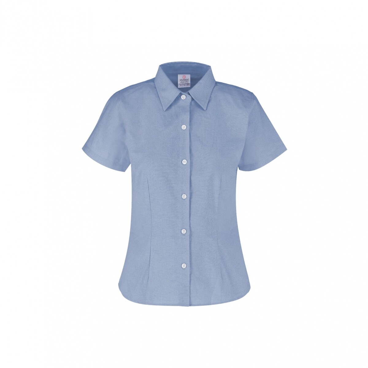 Camisa oxford manga corta dama - Azul claro 