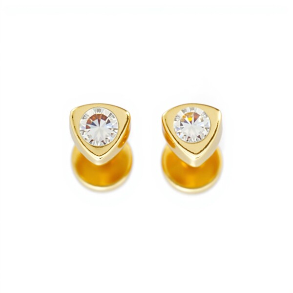 Abridores Triángulo-Oro 18k-Piedra Zirconia-AB9514 conpiedra