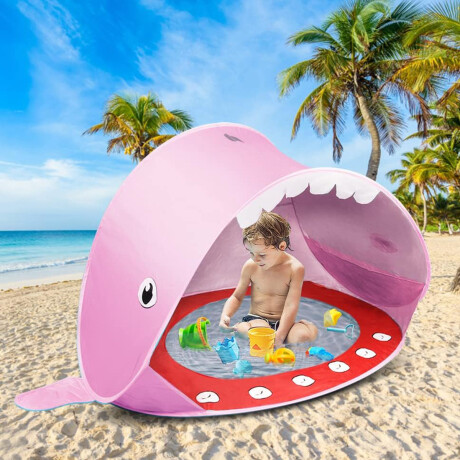 Carpa Playa Bebé Sombra Con Piscina Protección Uv Rosado