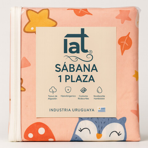Juego De Sabanas 1 Plaza Toque Algodón Sommier Infantil - Búho Juego De Sabanas 1 Plaza Toque Algodón Sommier Infantil - Búho