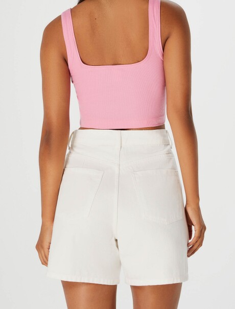SHORT DE JEAN EN CINTURA ALTA BEIGE