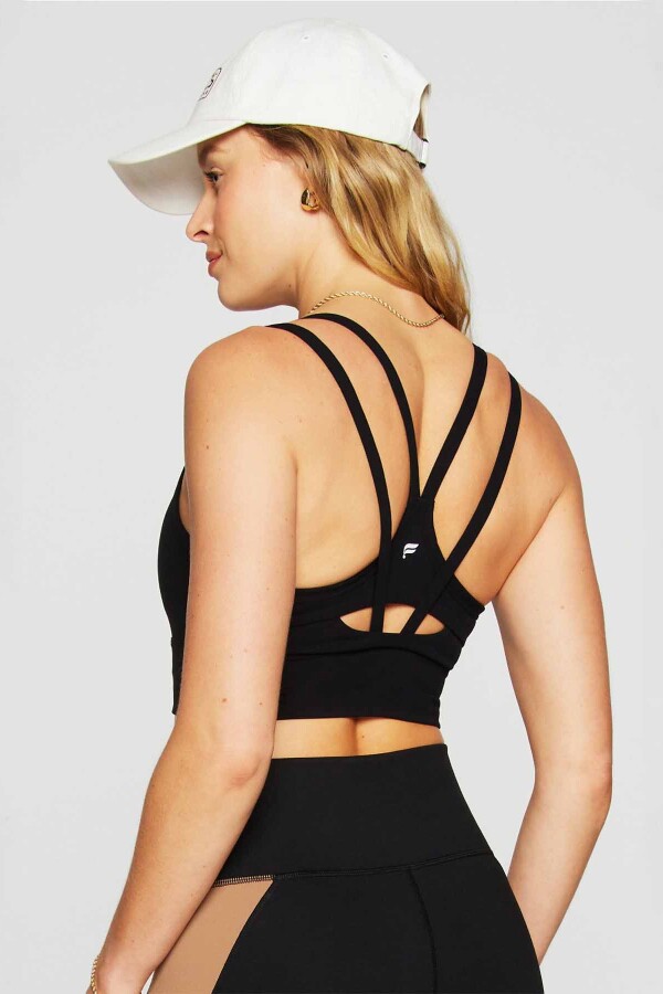 Top Principal Longline Medium Impact Sports Bra Mujer Black
