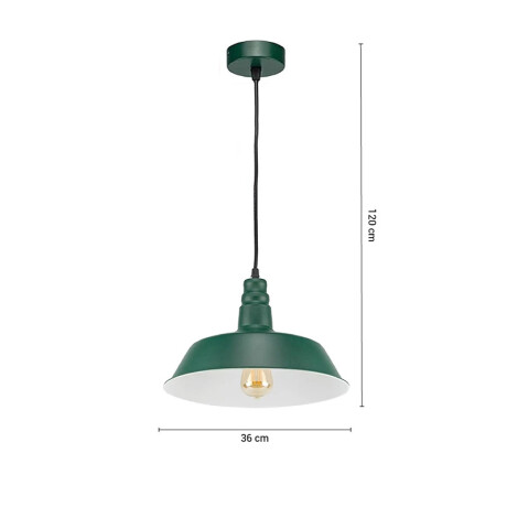 ARTEFACTO DE PARED VINTAGE OXIDO Lámpara Colgante Vintage Bell Verde ø 36cm