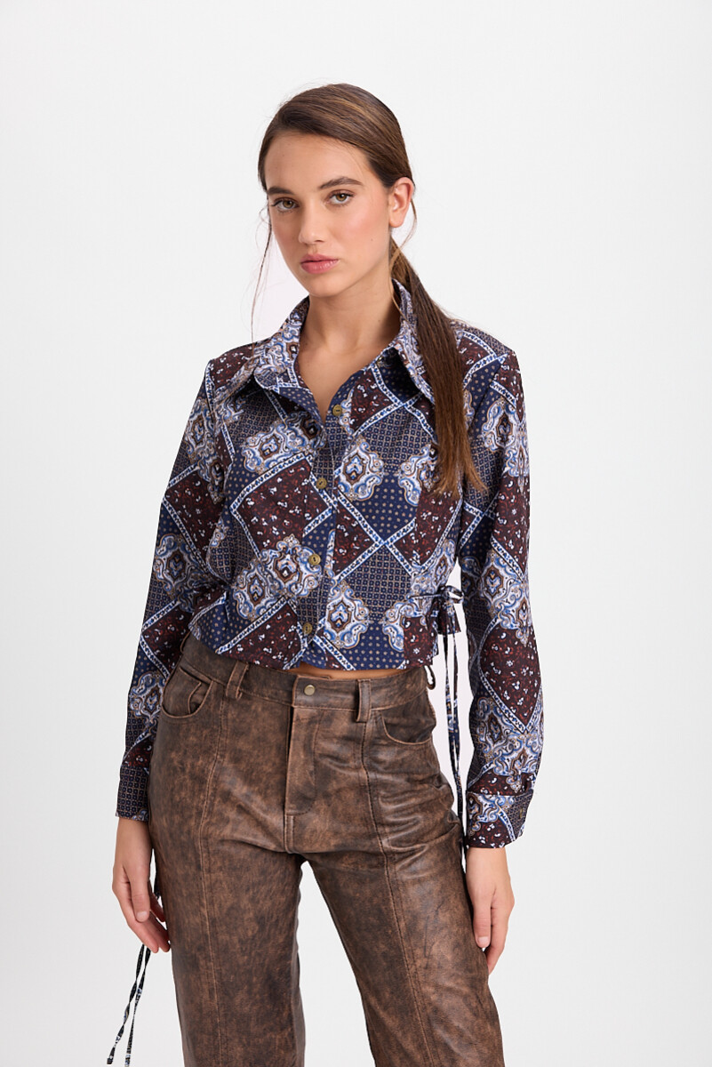 Camisa Corset - Azul 