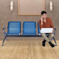 Tandem De 3 Asientos De Metal Para Sala De Espera Azul
