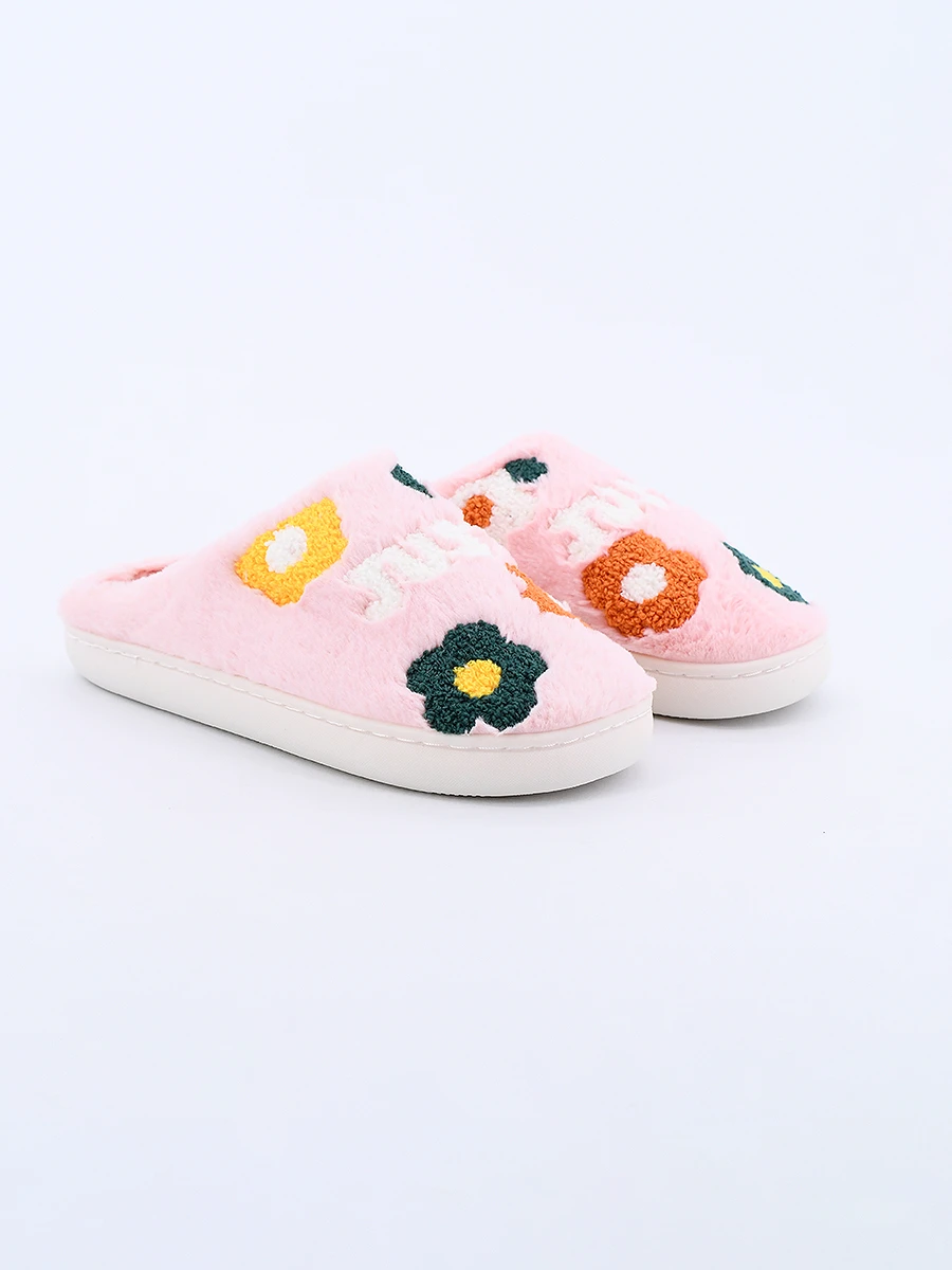 PANTUFLA MARGARITAS - ROSADO 