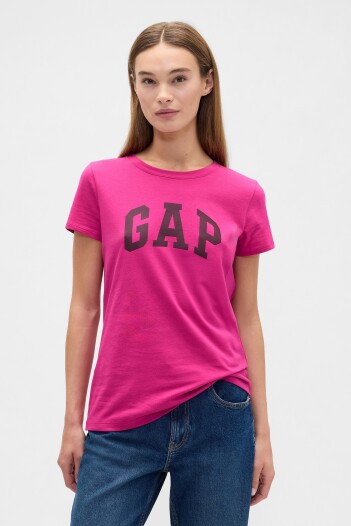 Remera Logo Gap Manga Corta Mujer Pure Pink